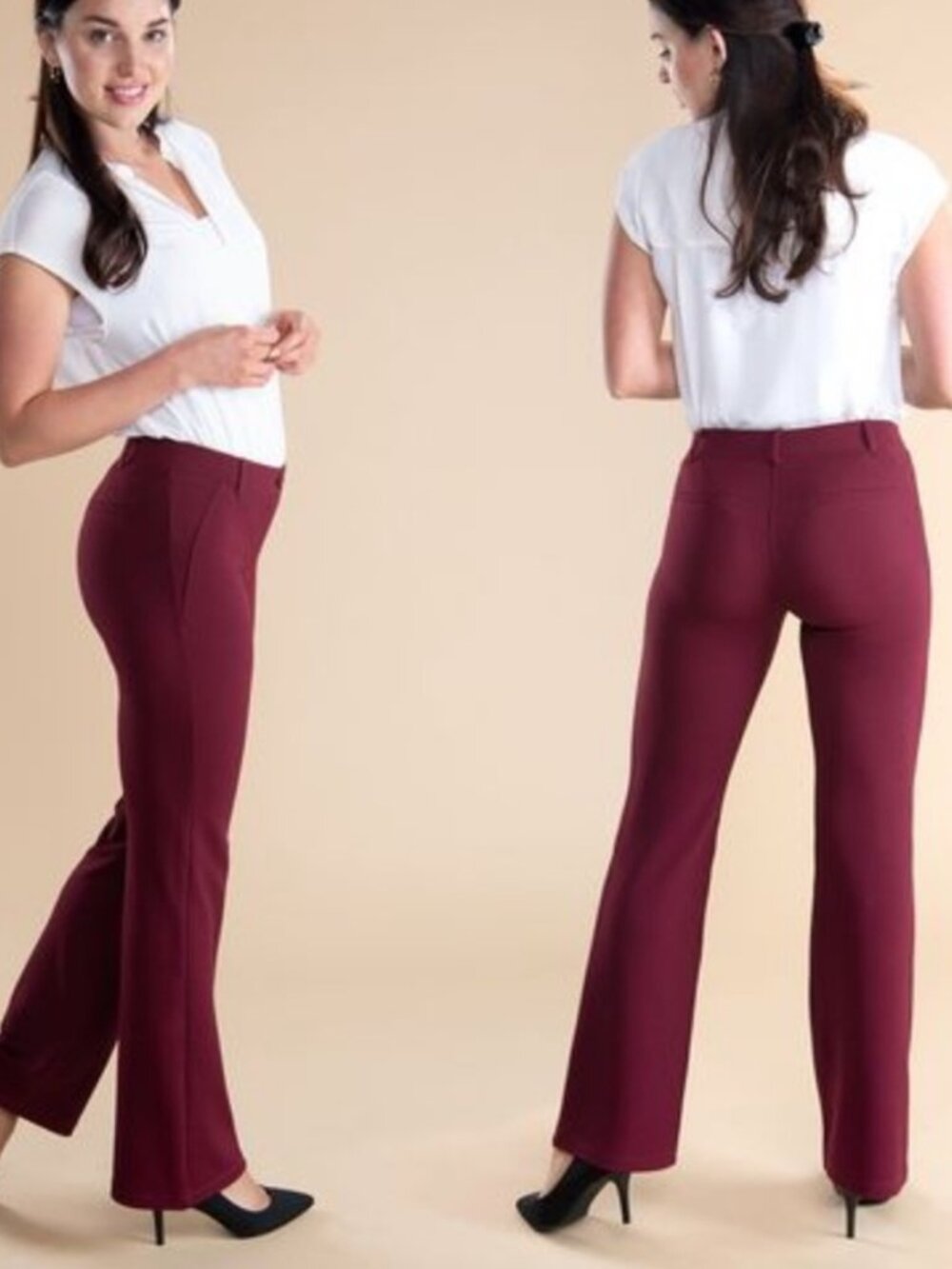 Betabrand Cabernet Crepe Bootcut Classic Dress Pant Yoga Pants XLarge Long Tall